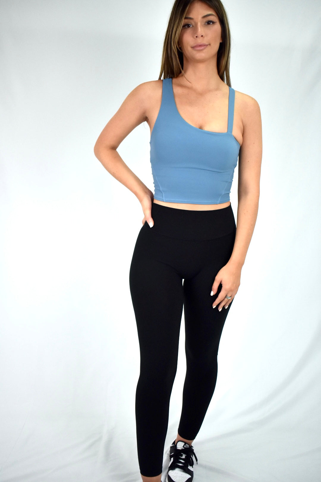 Strapped Elegance Tank - Azure Blue