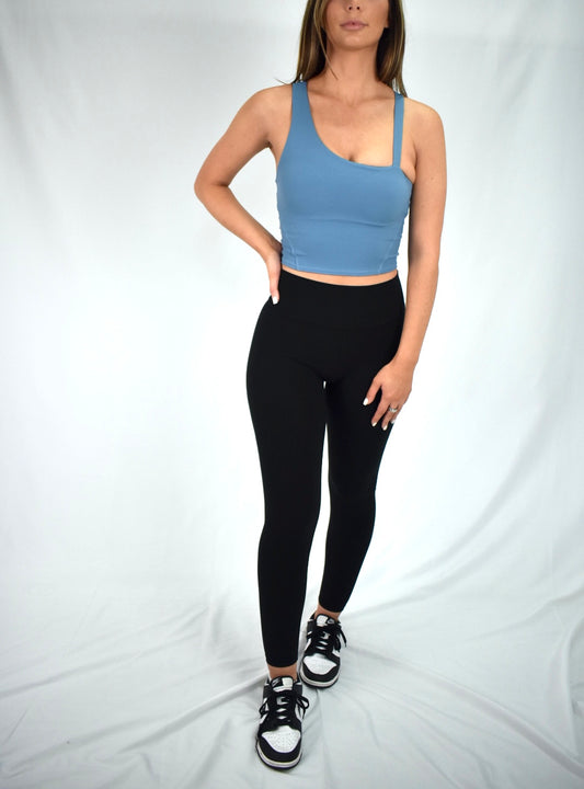 Strapped Elegance Tank - Azure Blue