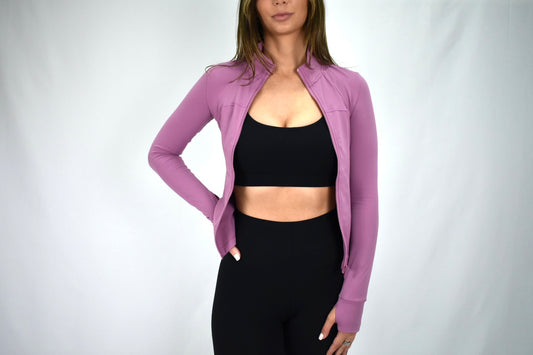 Sculpt & Sleek Full-Length Jacket - Mauvey Pink