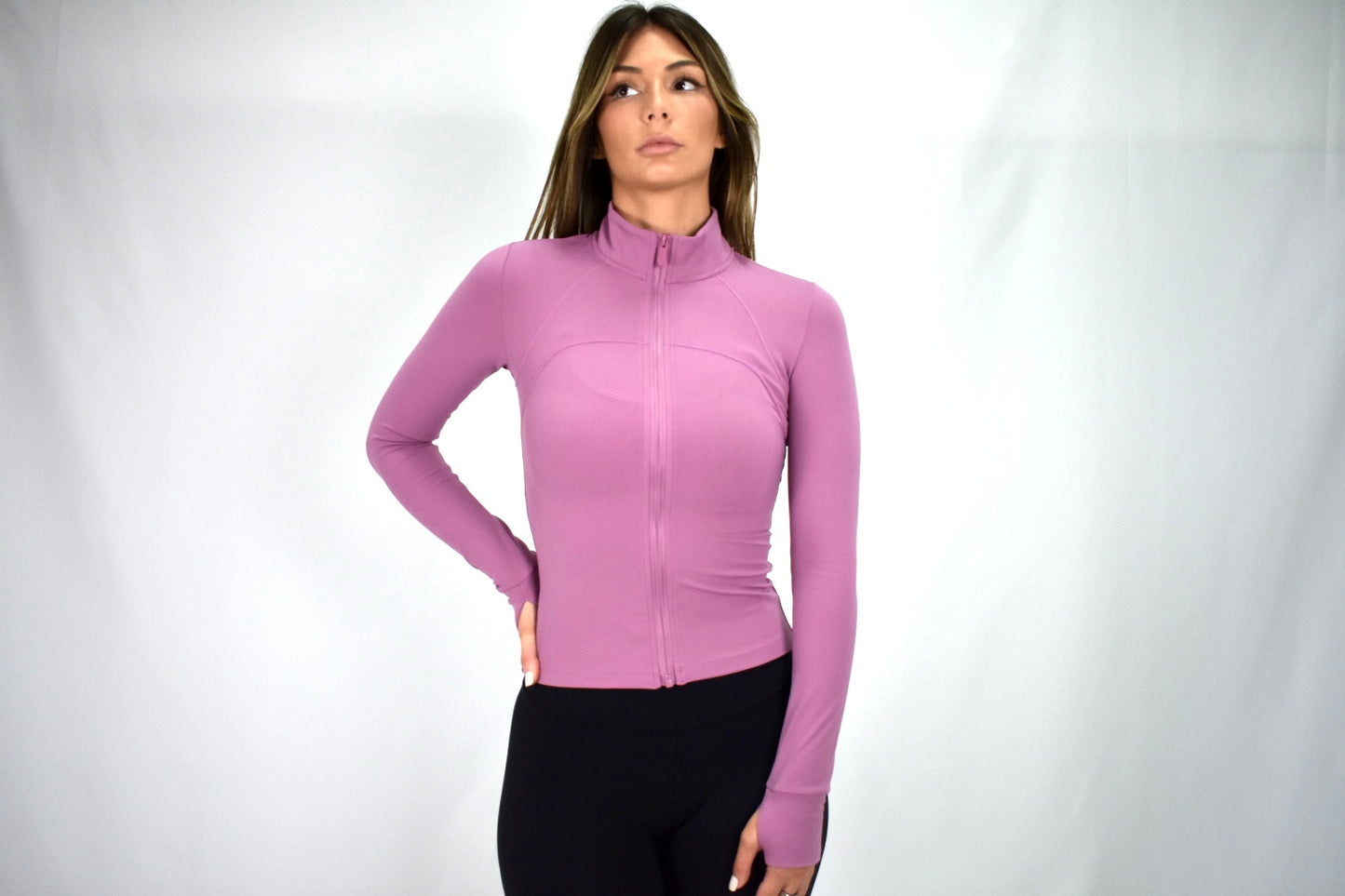 Sculpt & Sleek Full-Length Jacket - Mauvey Pink