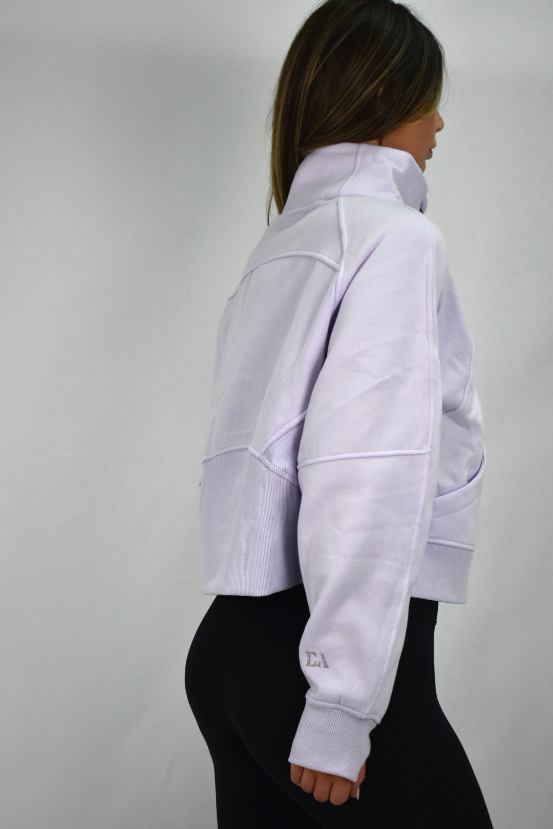 Oversized Cozy Half-Zip Sweater - Iced Lavendar