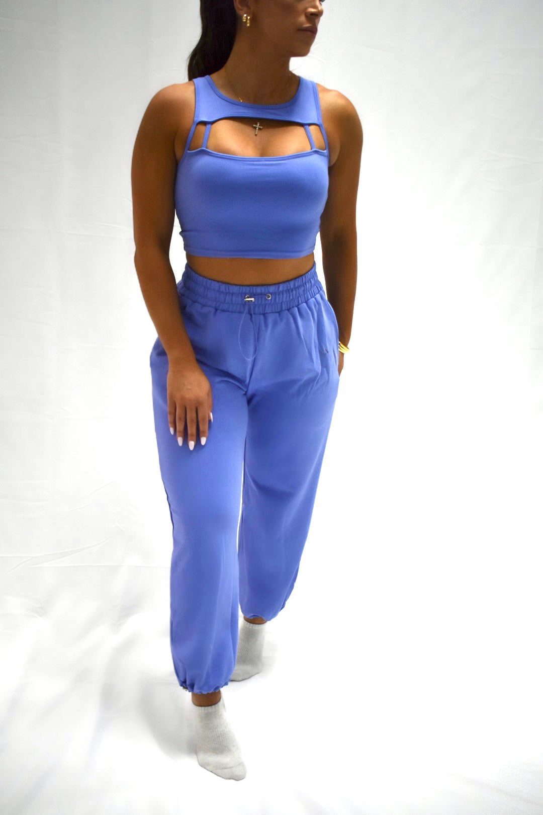 FlatterFlex Sweatpants Set in Blurple Haze - BOTTOM