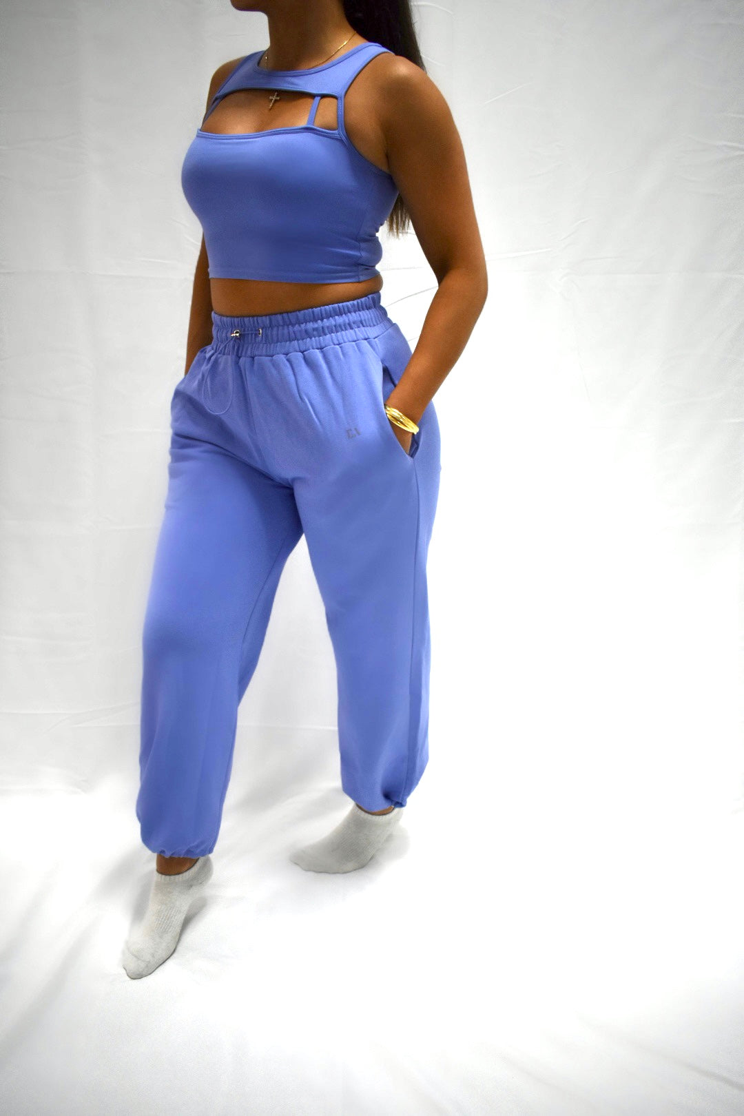 FlatterFlex Sweatpants Set in Blurple Haze - BOTTOM