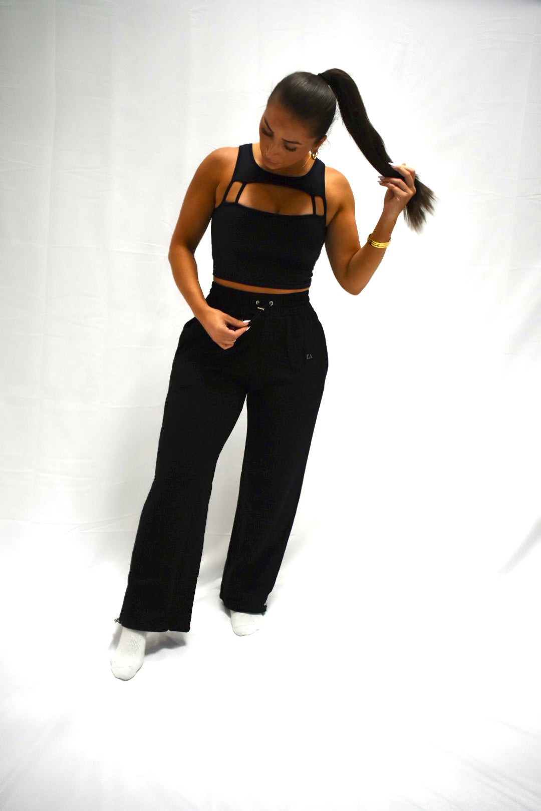 FlatterFlex Sweatpants Set in Black - TOP