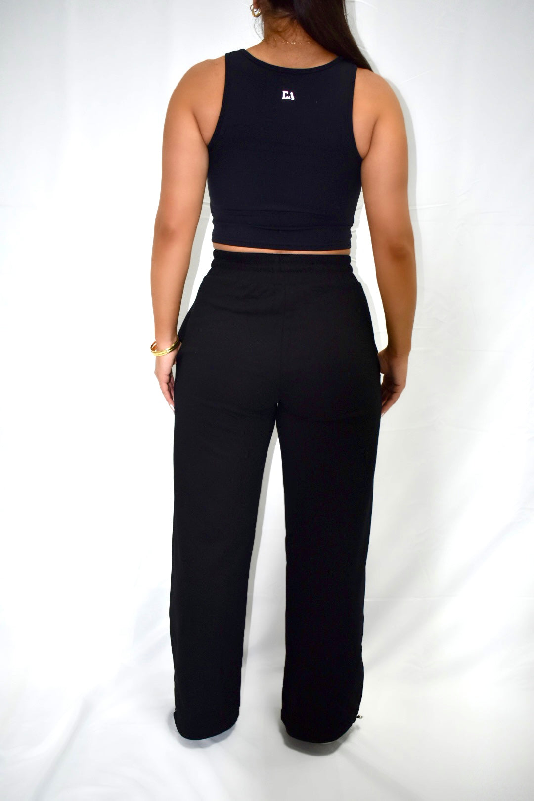FlatterFlex Sweatpants Set in Black - BOTTOM