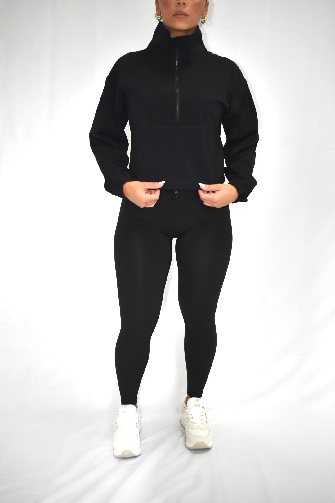 Adjust Me Half Zip in Blackest Black