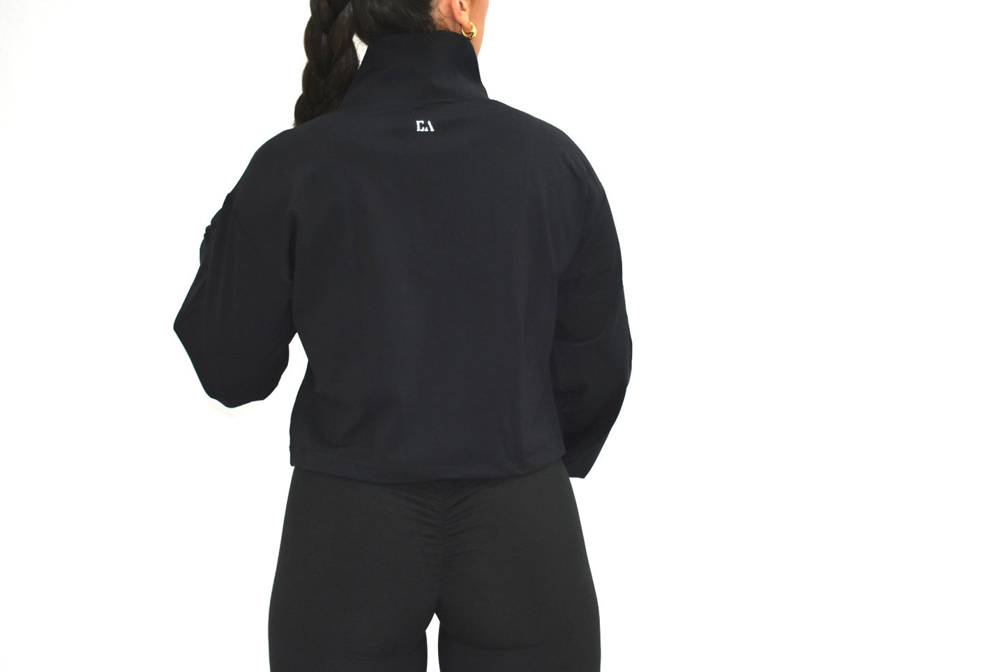 Adjust Me Half Zip in Blackest Black