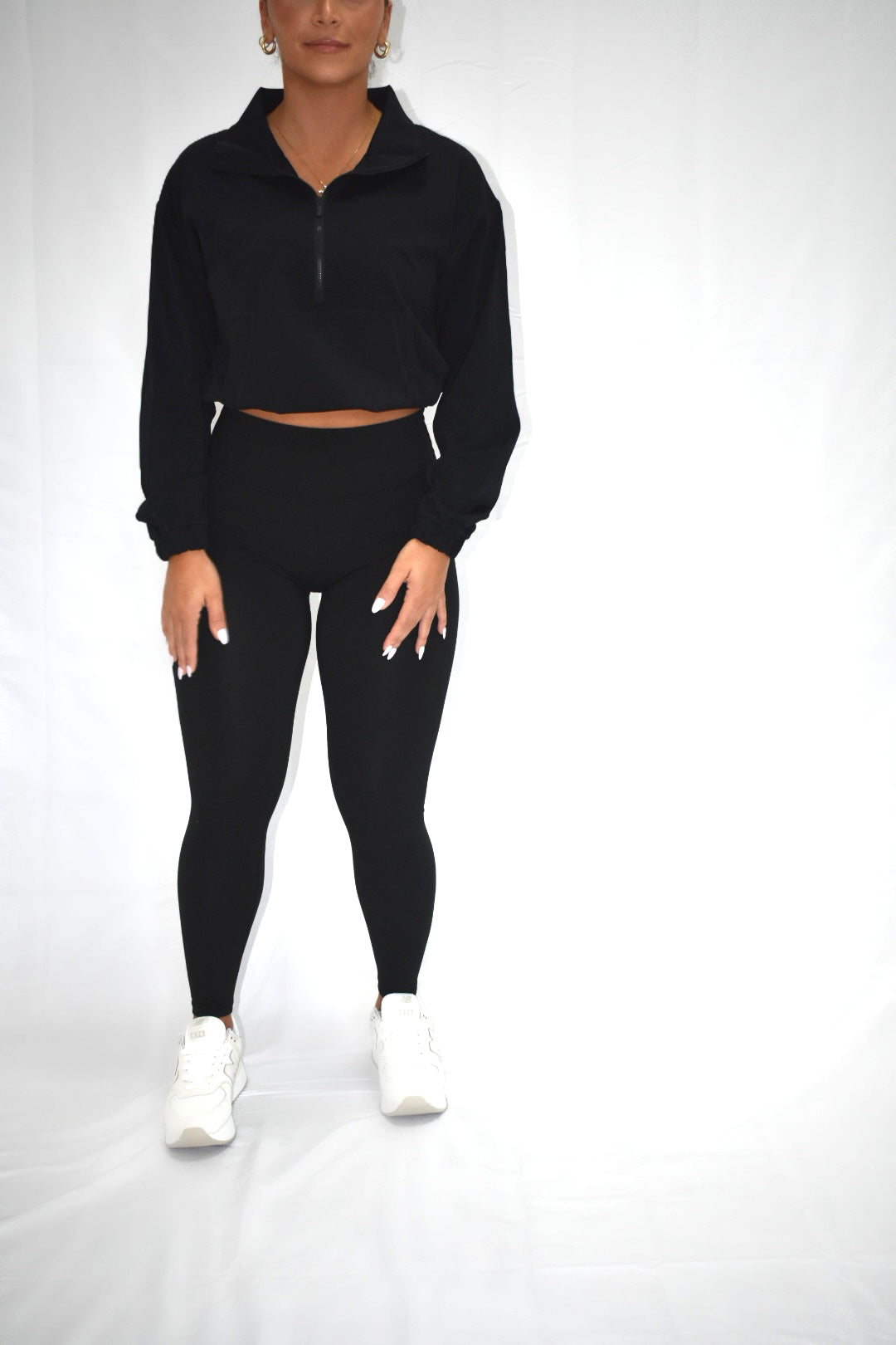 Adjust Me Half Zip in Blackest Black