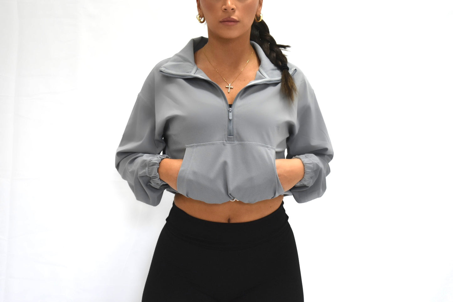 Adjust Me Half Zip in Thunderstorm Gray