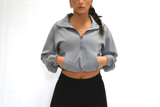 Adjust Me Half Zip in Thunderstorm Gray