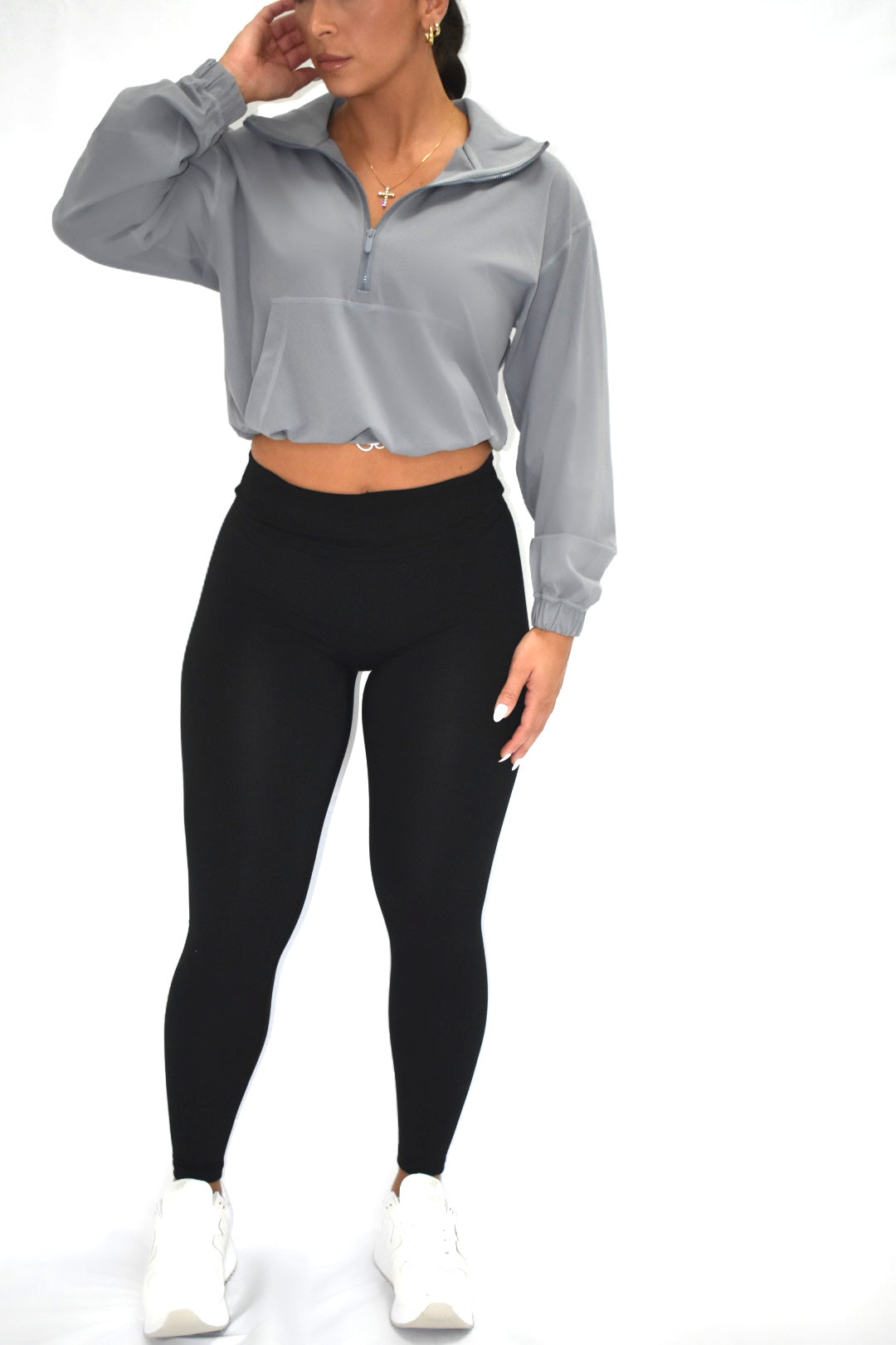Adjust Me Half Zip in Thunderstorm Gray
