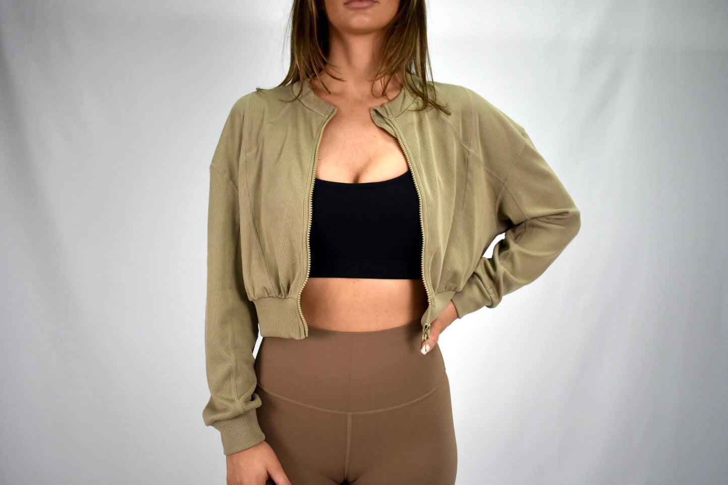 LightLuxe Bomber Jacket - Tan